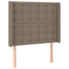 Zagłówek uszak, taupe, 103x16x118/128 cm, tkanina