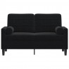 2-osobowa sofa z poduszkami, czarna, 120 cm, aksamit