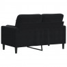 2-osobowa sofa z poduszkami, czarna, 120 cm, aksamit