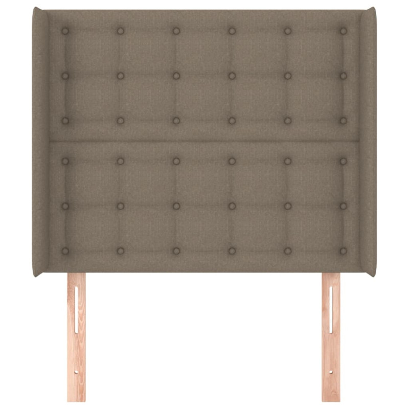 Zagłówek uszak, taupe, 103x16x118/128 cm, tkanina