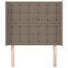 Zagłówek uszak, taupe, 103x16x118/128 cm, tkanina
