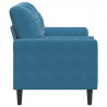 2-osobowa sofa z poduszkami, niebieska, 140 cm, aksamit