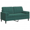 2-osobowa sofa z poduszkami, ciemnozielona, 140 cm, aksamit