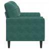 2-osobowa sofa z poduszkami, ciemnozielona, 140 cm, aksamit