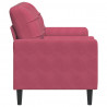 2-osobowa sofa z poduszkami, winna czerwień, 140 cm, aksamit