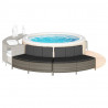 Ławki do spa, z poduszkami, 2 szt., szare, polirattan