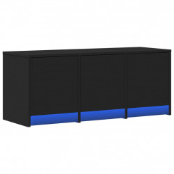 Szafka TV z LED, czarna, 97x34x40 cm, materiał drewnopochodny