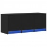 Szafka TV z LED, czarna, 97x34x40 cm, materiał drewnopochodny