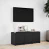 Szafka TV z LED, czarna, 97x34x40 cm, materiał drewnopochodny