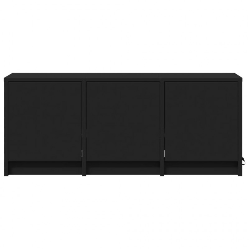 Szafka TV z LED, czarna, 97x34x40 cm, materiał drewnopochodny