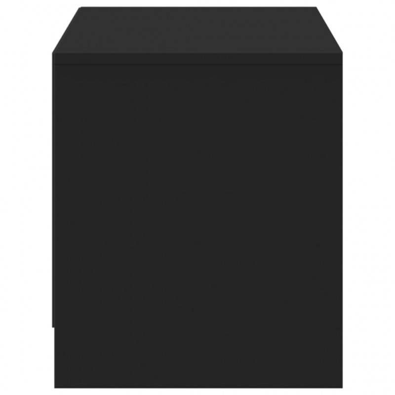 Szafka TV z LED, czarna, 97x34x40 cm, materiał drewnopochodny