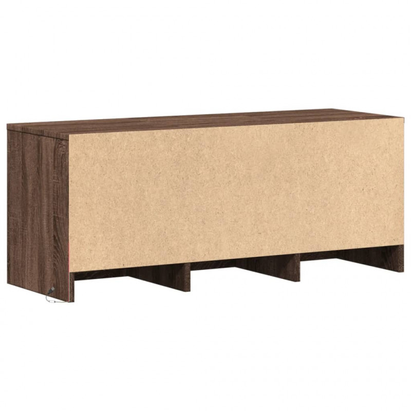 Szafka TV z LED, brązowy dąb, 97x34x40 cm