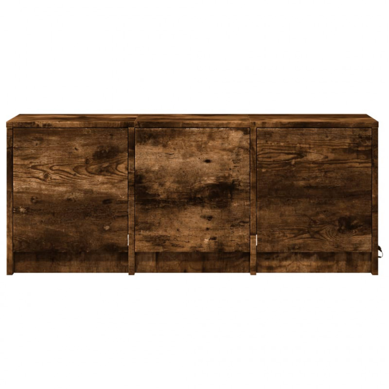 Szafka pod TV z LED, przydymiony dąb, 97x34x40 cm
