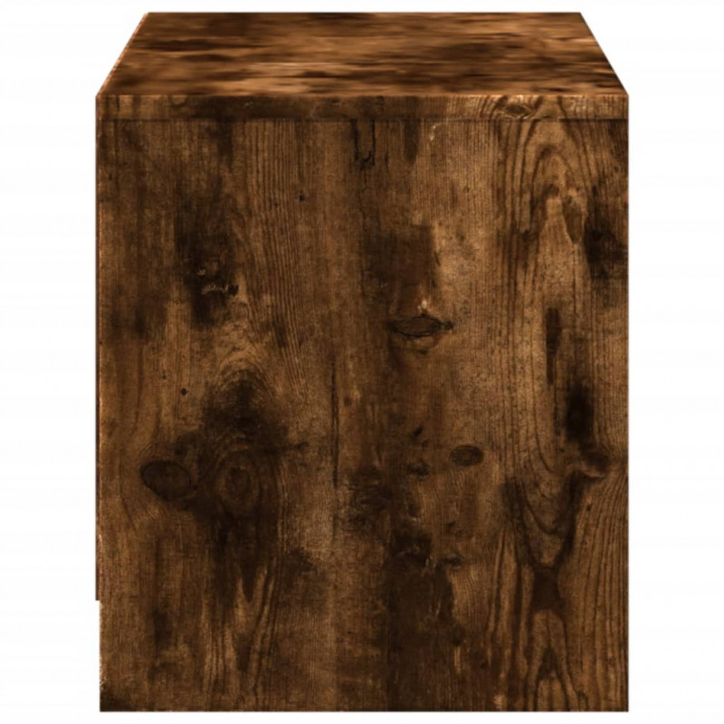 Szafka pod TV z LED, przydymiony dąb, 97x34x40 cm
