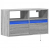 Ścienna szafka TV z LED, szary dąb sonoma, 80x31x45 cm
