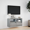 Ścienna szafka TV z LED, szary dąb sonoma, 80x31x45 cm