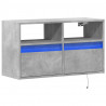 Ścienna szafka TV z LED, szarość betonu, 80x31x45 cm