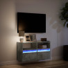 Ścienna szafka TV z LED, szarość betonu, 80x31x45 cm