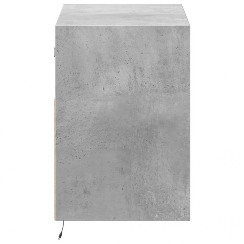 Ścienna szafka TV z LED, szarość betonu, 80x31x45 cm