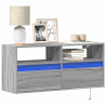 Ścienna szafka TV z LED, szary dąb sonoma, 100x31x45 cm