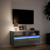 Ścienna szafka TV z LED, szary dąb sonoma, 100x31x45 cm