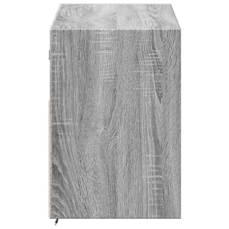 Ścienna szafka TV z LED, szary dąb sonoma, 100x31x45 cm