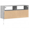 Ścienna szafka TV z LED, szary dąb sonoma, 100x31x45 cm