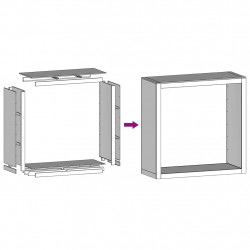 Stojak na drewno opałowe, biały, 100x40x100 cm, stalowy