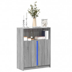 Szafka z LED, szary dąb sonoma, 77x34x100 cm