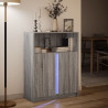 Szafka z LED, szary dąb sonoma, 77x34x100 cm