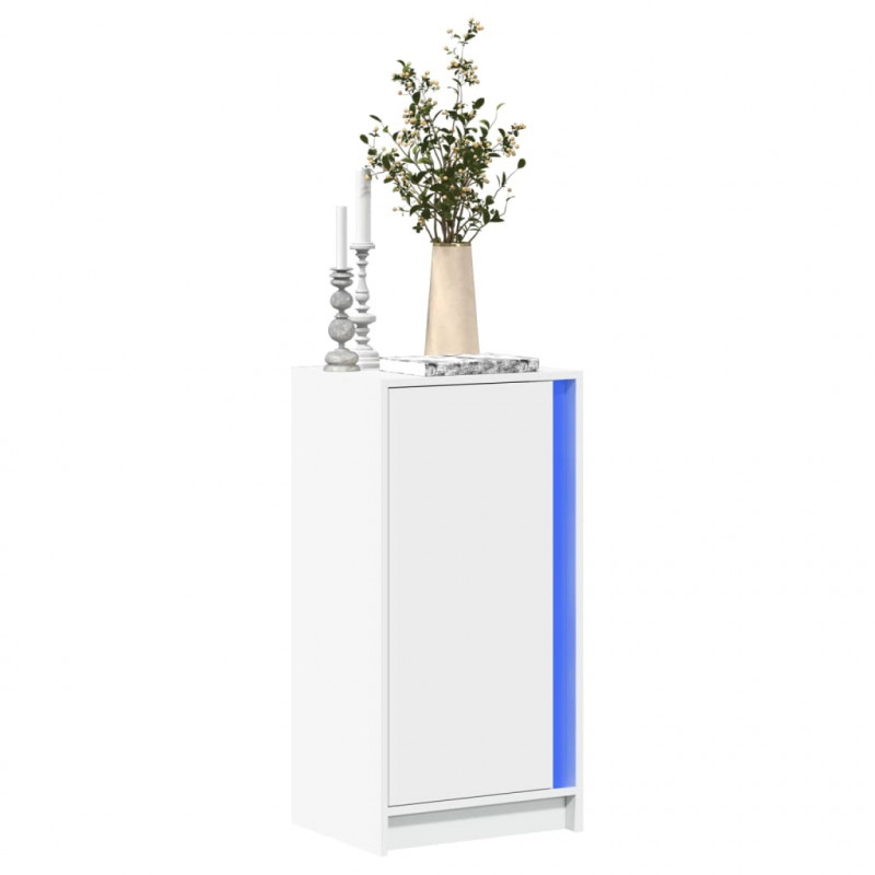 Szafka z LED, biała, 42,5x34x85 cm, materiał drewnopochodny