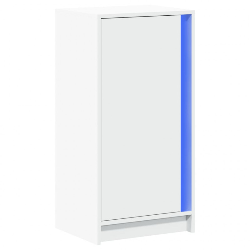 Szafka z LED, biała, 42,5x34x85 cm, materiał drewnopochodny