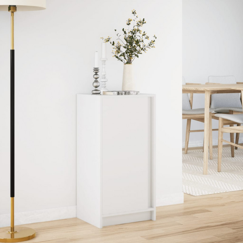 Szafka z LED, biała, 42,5x34x85 cm, materiał drewnopochodny