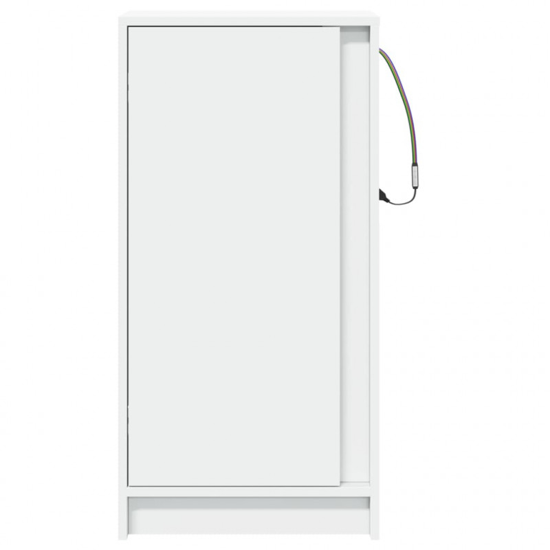 Szafka z LED, biała, 42,5x34x85 cm, materiał drewnopochodny
