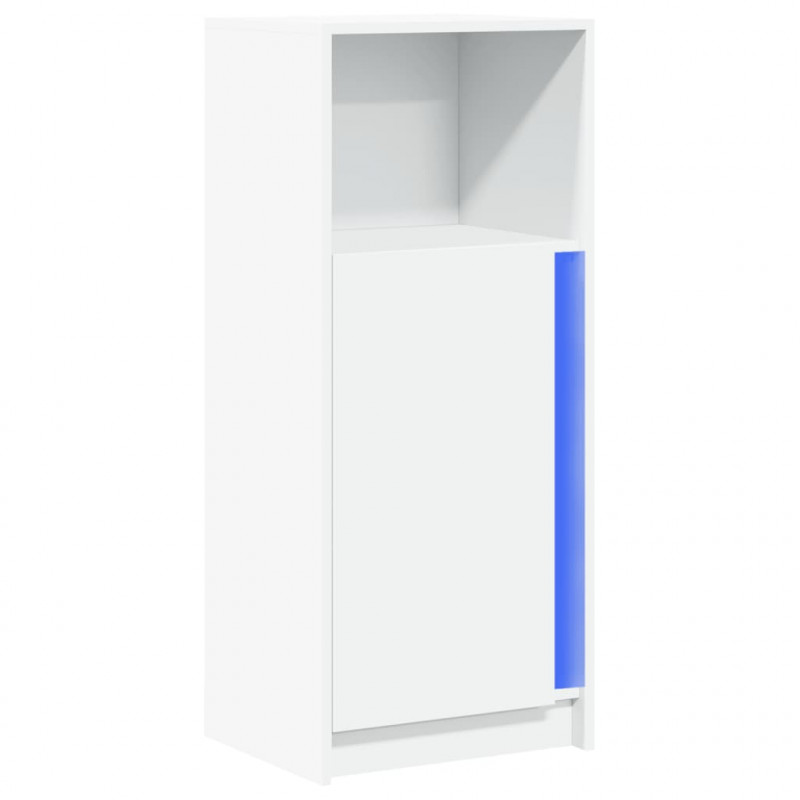 Szafka z LED, biała, 42,5x34x100 cm, materiał drewnopochodny