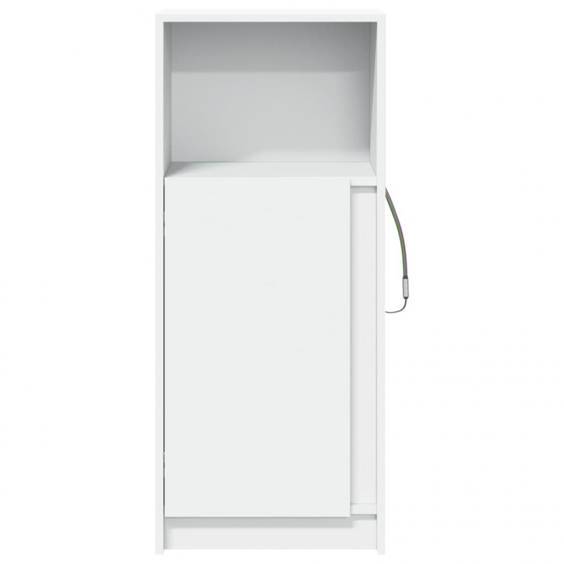 Szafka z LED, biała, 42,5x34x100 cm, materiał drewnopochodny
