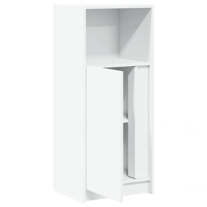 Szafka z LED, biała, 42,5x34x100 cm, materiał drewnopochodny