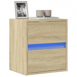 Ścienna szafka TV z LED, dąb sonoma, 41x31x45 cm