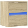 Ścienna szafka TV z LED, dąb sonoma, 41x31x45 cm