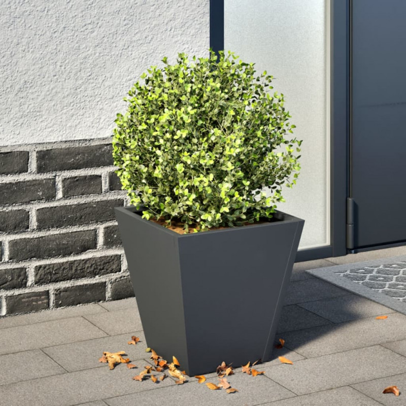 Donica ogrodowa, antracytowa, 30x30x30 cm, stalowa