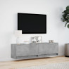 Ścienna szafka TV z LED, szarość betonu, 140x31x38 cm
