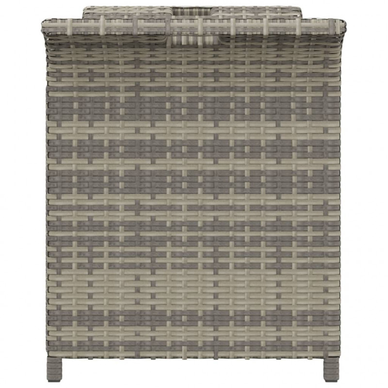 Ławka ogrodowa z poduszką, szara, 116x46x57 cm, polirattan