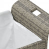 Ławka ogrodowa z poduszką, szara, 116x46x57 cm, polirattan