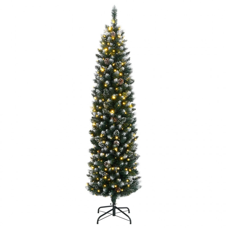 Sztuczna, smukła choinka, 150 lampek LED, 150 cm