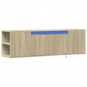 Ścienna szafka TV z LED, dąb sonoma, 135x31x39,5 cm