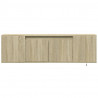 Ścienna szafka TV z LED, dąb sonoma, 135x31x39,5 cm
