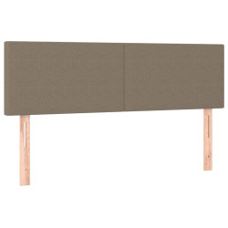 Zagłówek do łóżka z LED, taupe, 144x5x78/88 cm, tkanina