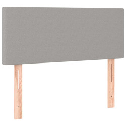 Zagłówek do łóżka z LED, jasnoszary, 100x5x78/88 cm, tkanina
