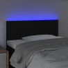 Zagłówek do łóżka z LED, czarny, 80x5x78/88 cm, tkanina