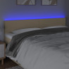 Zagłówek do łóżka z LED, kremowy, 160x5x78/88 cm, tkanina